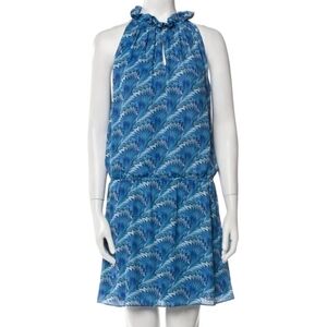 Ramy Brook Paris Printed Wave Mini Sleeveless Dress L